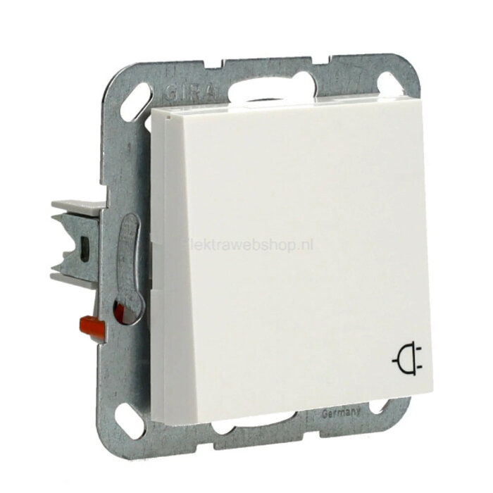 Gira Gira Wandcontactdoos met randaarde klapdeksel 1V Zuiver wit (hagelwit) MAT 045427