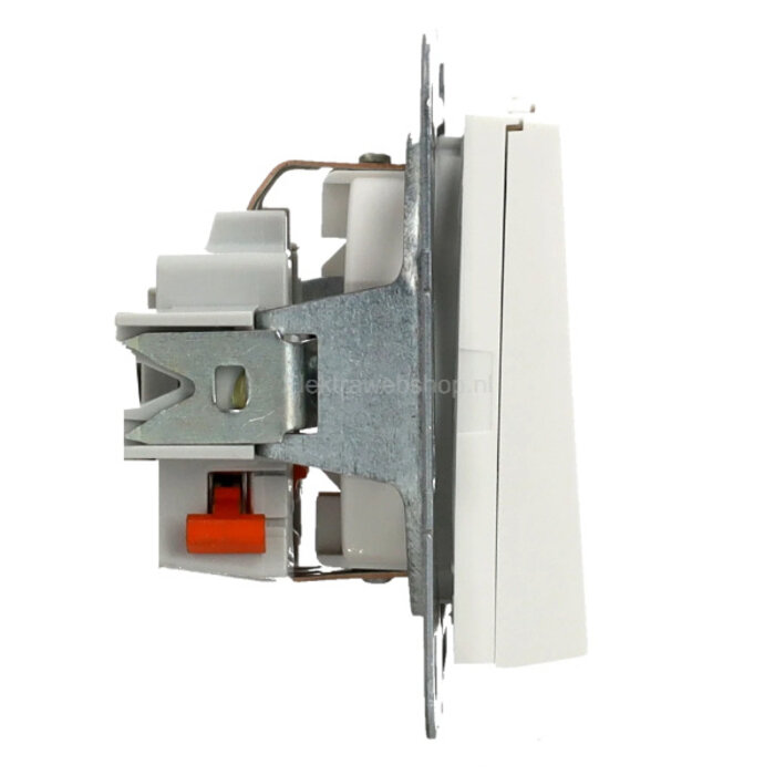 Gira Gira Wandcontactdoos met randaarde klapdeksel 1V Zuiver wit (hagelwit) MAT 045427