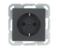 Gira Gira Wandcontactdoos met randaarde kinderveilig 1V antraciet 275528