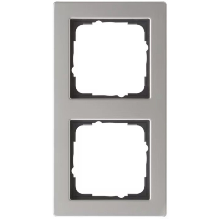 Gira Gira E2 Afdekraam 2 voudig Edelstaal 021233