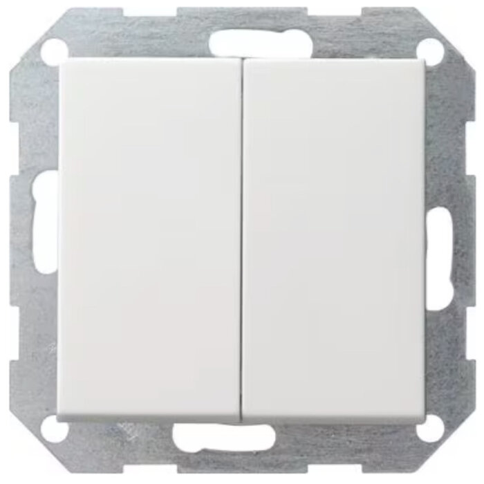 Gira Gira drukvlakschakelaar 2-voudig serieschakelaar systeem 55 Zuiver wit (hagelwit) 012503