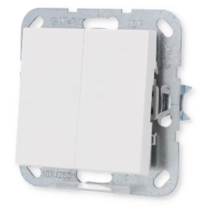 Gira Gira drukvlakschakelaar 2-voudig serieschakelaar systeem 55 Zuiver wit (hagelwit) 012503