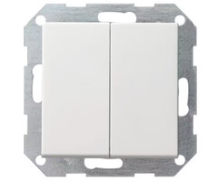 Gira Gira drukvlakschakelaar 2-voudig serieschakelaar systeem 55 Zuiver wit (hagelwit) MAT 012527