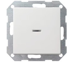 Gira Gira drukvlak-controleschakelaar wisselschakelaar / 1-polig systeem 55 Zuiver wit (hagelwit) MAT 013627