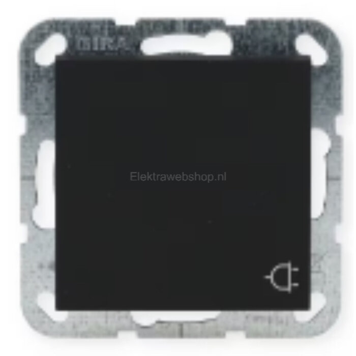 Gira Gira Wandcontactdoos met randaarde klapdeksel 1V Mat Zwart 0454005