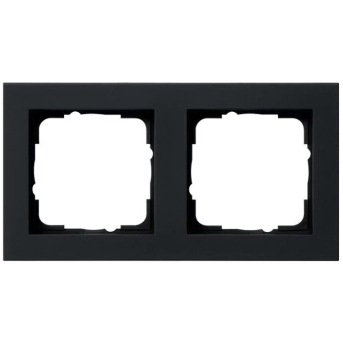 Gira Gira E2 afdekraam 2-voudig Mat Zwart 021209