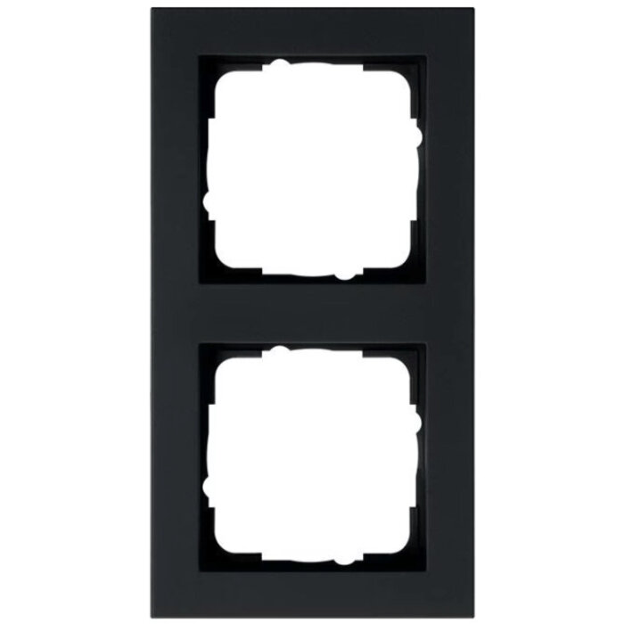 Gira Gira E2 afdekraam 2-voudig Mat Zwart 021209