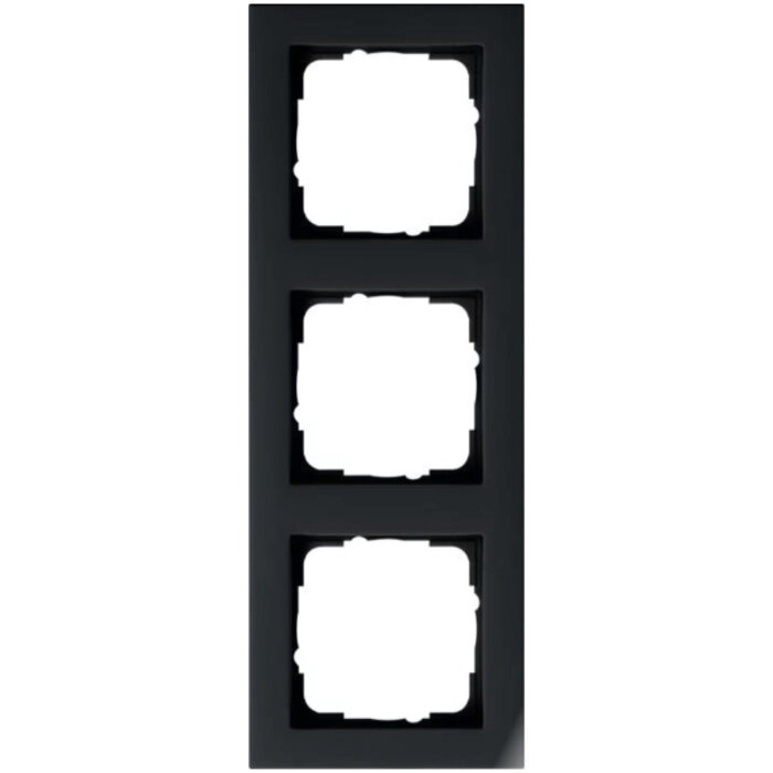 Gira Gira E2 afdekraam 3-voudig Mat Zwart 021309