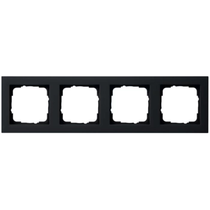 Gira Gira E2 afdekraam 4-voudig Mat Zwart 021409