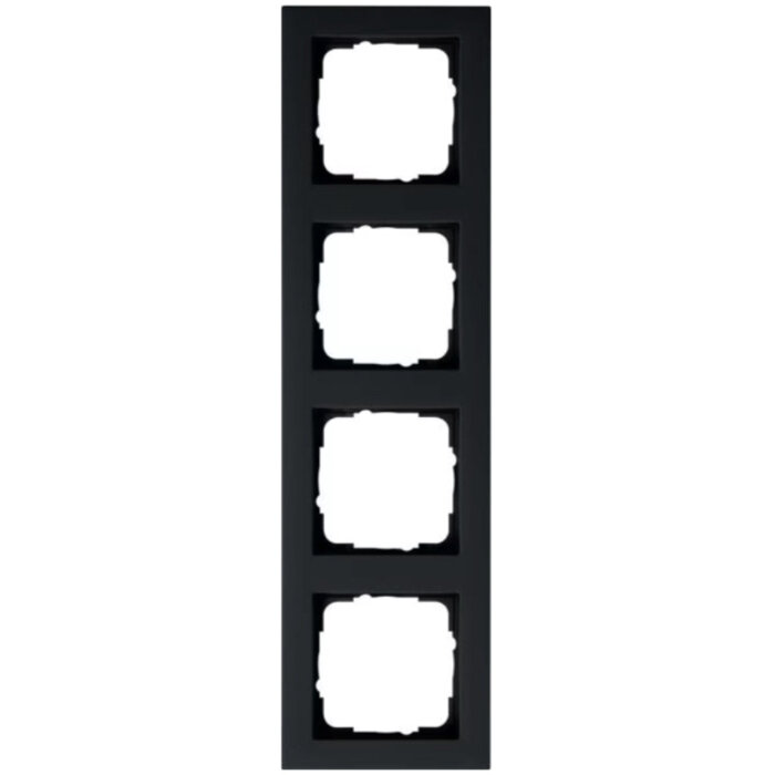 Gira Gira E2 afdekraam 4-voudig Mat Zwart 021409