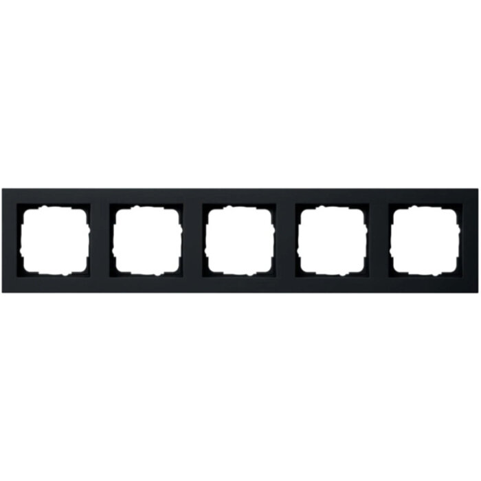 Gira Gira E2 afdekraam 5-voudig Mat Zwart 021509