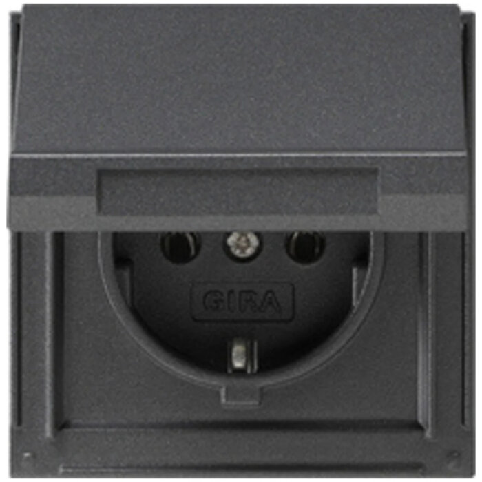 Gira Gira TX44 waterdicht 1V wandcontactdoos met randaarde klapdeksel Antraciet 045467