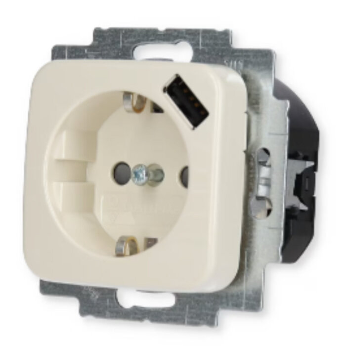 Busch-Jaeger Busch-Jaeger wandcontactdoos met USB-Lader wit (creme) 20 EUCBUSB-212