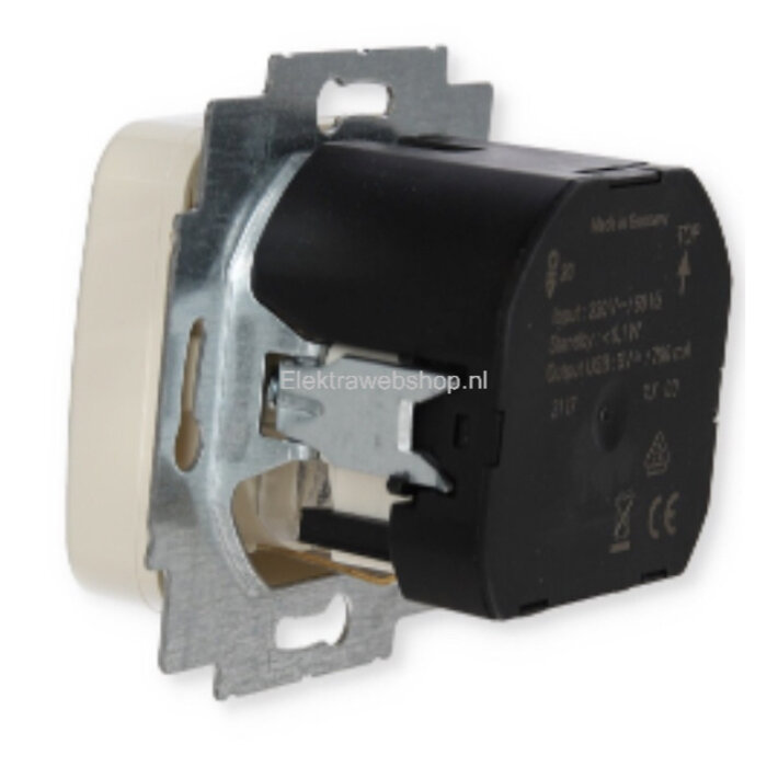 Busch-Jaeger Busch-Jaeger wandcontactdoos met USB-Lader wit (creme) 20 EUCBUSB-212