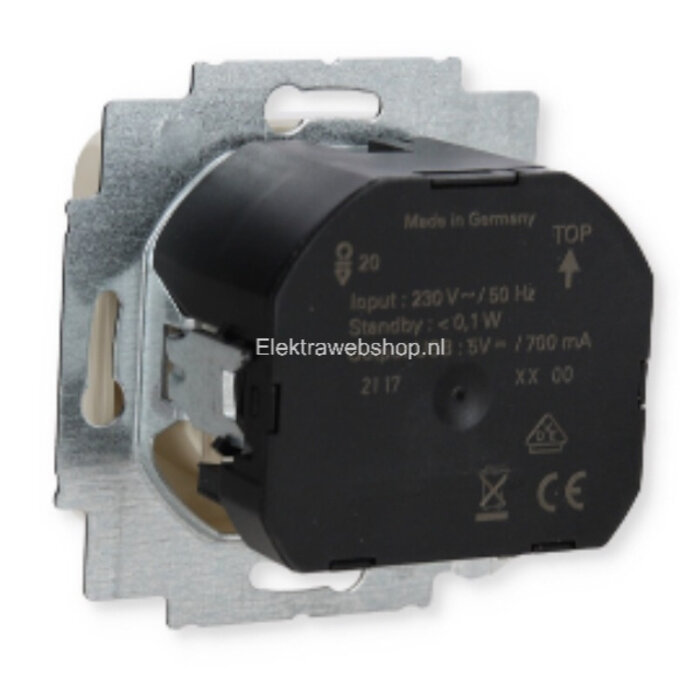 Busch-Jaeger Busch-Jaeger wandcontactdoos met USB-Lader wit (creme) 20 EUCBUSB-212