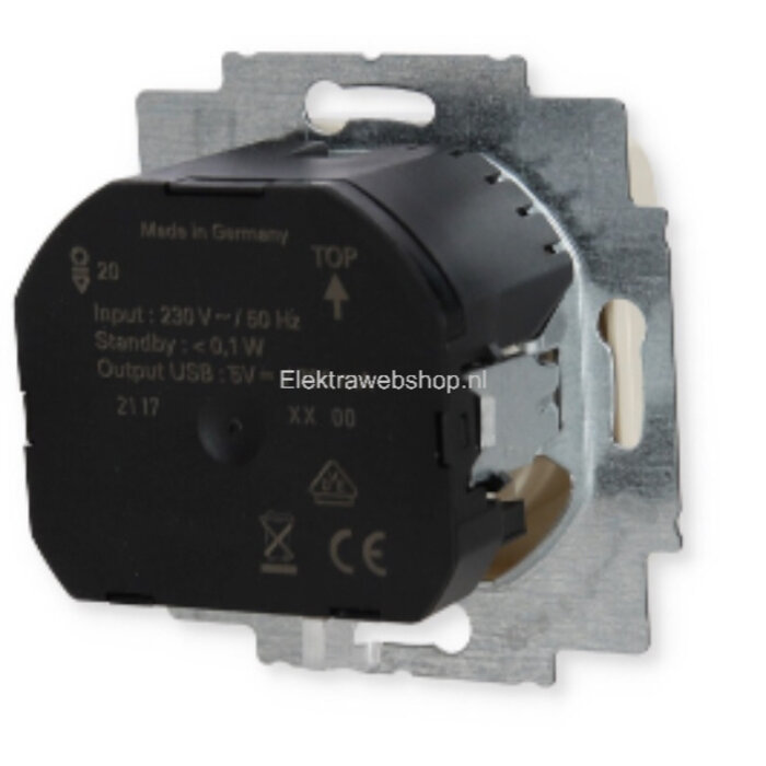 Busch-Jaeger Busch-Jaeger wandcontactdoos met USB-Lader wit (creme) 20 EUCBUSB-212