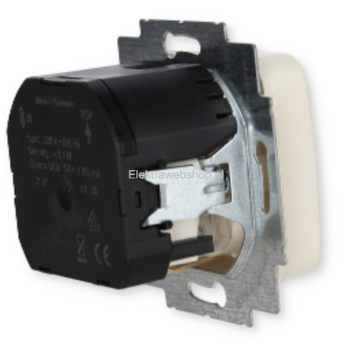 Busch-Jaeger Busch-Jaeger wandcontactdoos met USB-Lader wit (creme) 20 EUCBUSB-212