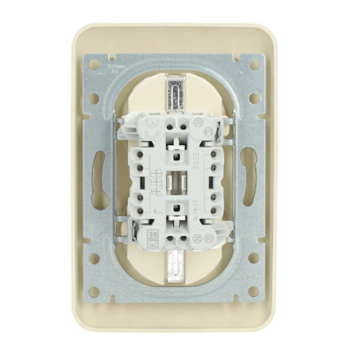 Busch-Jaeger Busch-Jaeger wandcontactdoos + RA 2V inbouw voor Y-Doos kinderveilig wit (creme) 302EUJT-212