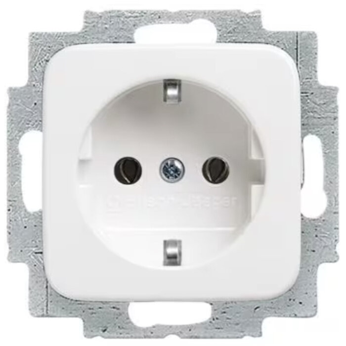 Busch-Jaeger Busch-Jaeger wandcontactdoos + randaarde 1V alpinwit (hagelwit) 20 EUC-214-503