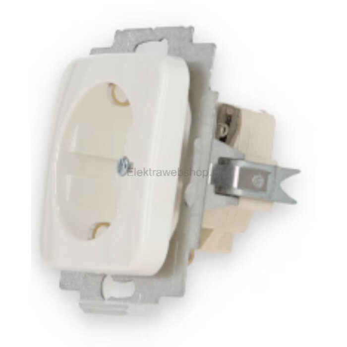 Busch-Jaeger Busch-Jaeger wandcontactdoos + randaarde 1V alpinwit (hagelwit) 20 EUC-214-503