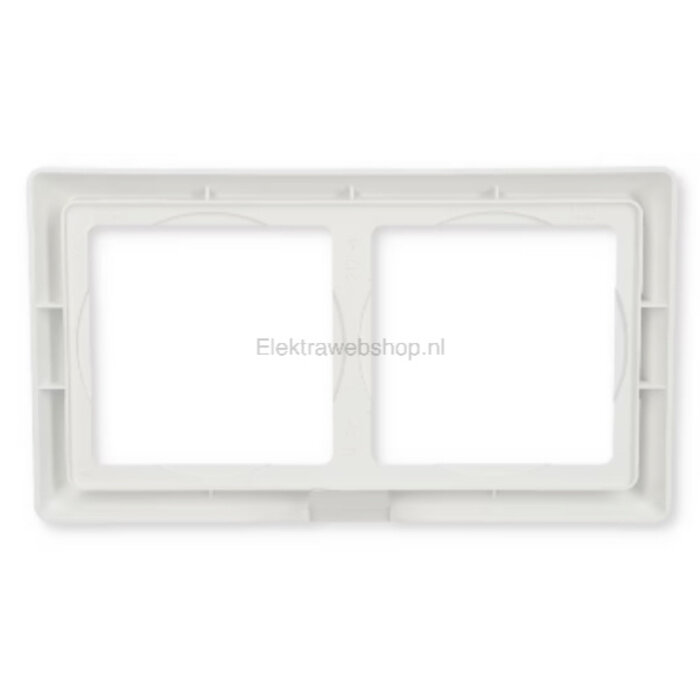 Busch-Jaeger Busch-Jaeger 2-voudig afdekraam voor wandcontactdoos spatwaterdicht alpinwit (hagelwit) 2102-34