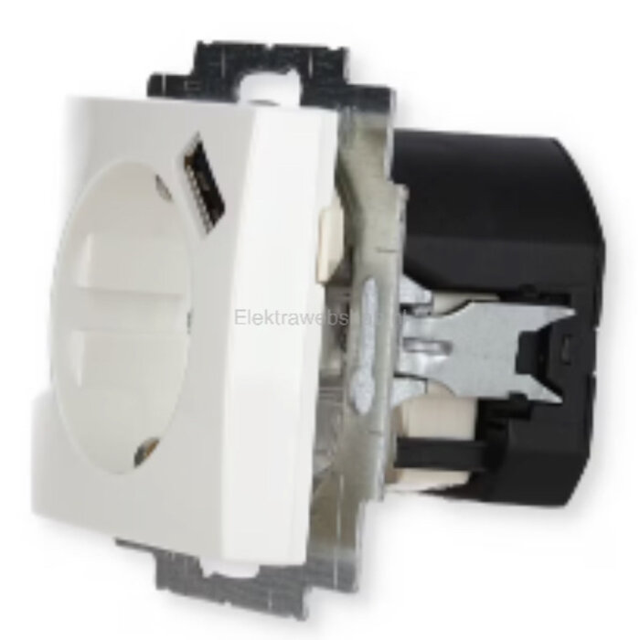Busch-Jaeger Busch-Jaeger balance Wandcontactdoos kinderveilig + USB-Lader alpinwit (hagelwit) 20 EUCBUSB-914
