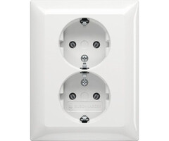 Busch-Jaeger Busch-Jaeger balance 2V wandcontactdoos met randaarde half opbouw alpinwit (hagelwit) 202 EUJR-914