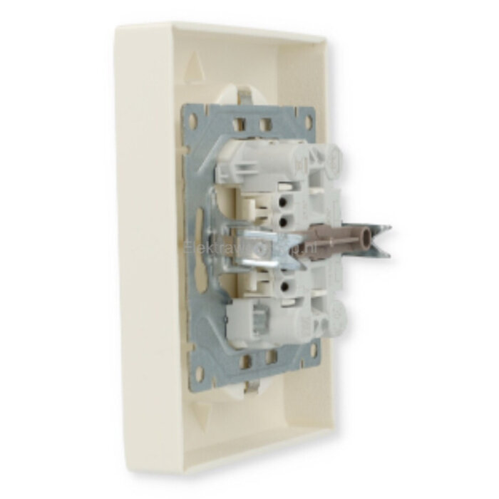 Busch-Jaeger Busch-Jaeger balance 2V wandcontactdoos met randaarde half opbouw alpinwit (hagelwit) 202 EUJR-914