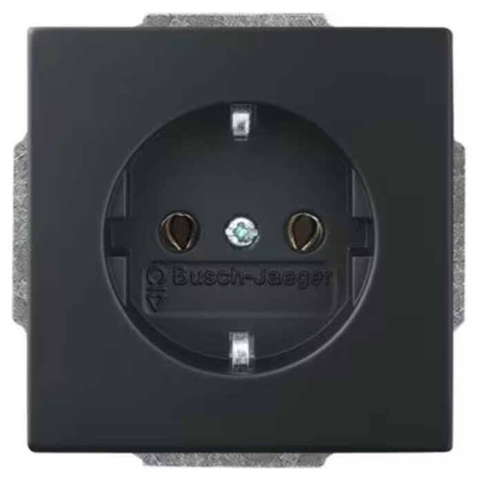 Busch-Jaeger Busch-Jaeger Future Linear 1V wandcontactdoos met randaarde MAT Zwart 20 EUC-885