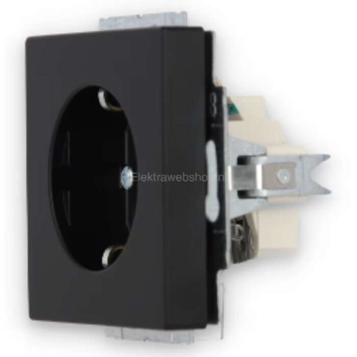 Busch-Jaeger Busch-Jaeger Future Linear 1V wandcontactdoos met randaarde MAT Zwart 20 EUC-885