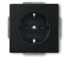 Busch-Jaeger Busch-Jaeger Future Linear 1V wandcontactdoos met randaarde & kinderbeveiliging MAT zwart 20 EUCKS-885