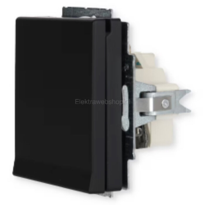 Busch-Jaeger Busch-Jaeger Wandcontactdoos met randaarde klapdeksel 1V Future Linear Zwart MAT 20 EUK-885