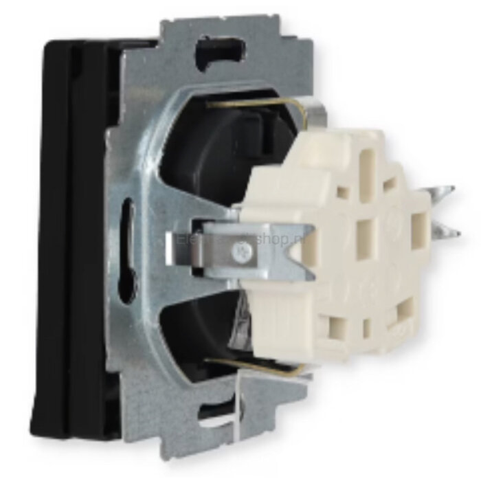 Busch-Jaeger Busch-Jaeger Wandcontactdoos met randaarde klapdeksel 1V Future Linear Zwart MAT 20 EUK-885