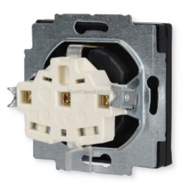 Busch-Jaeger Busch-Jaeger Wandcontactdoos met randaarde klapdeksel 1V Future Linear Zwart MAT 20 EUK-885