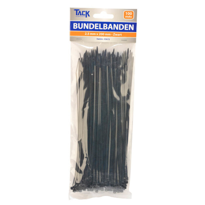 Tack Bundelbandjes 2,5 x 200mm 100st zwart