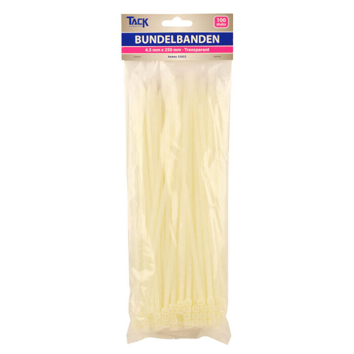 Tack Tack Bundelbandje 4,5 x 250mm 100st transparant