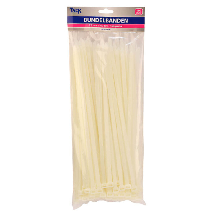 Tack Tack Bundelbandje 7,5 x 300mm 100st transparant