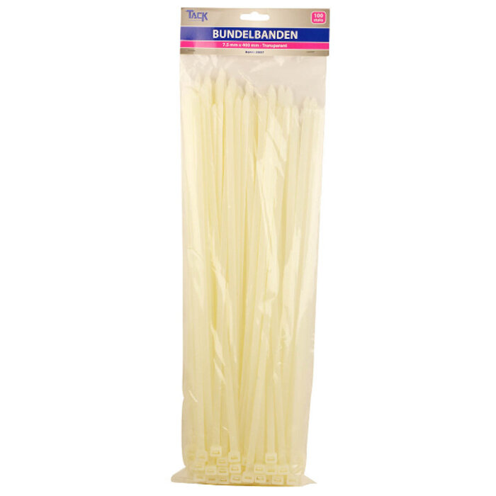 Tack Tack Bundelbandje 7,5 x 400mm 100st transparant