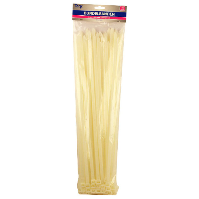 Tack Tack Bundelbandje 9 x 450mm 100stuks transparant