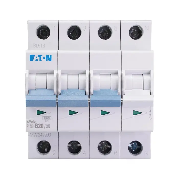 Eaton Eaton installatieautomaat B karakteristiek 20a 4P 3 beveiligd incl nul - 242993