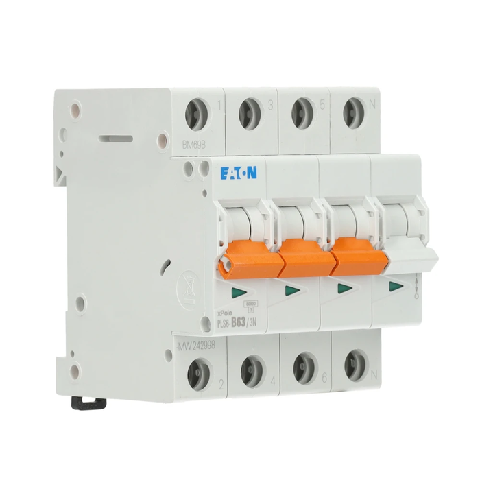 Eaton Eaton installatieautomaat B karakteristiek 63a 4P 3 beveiligd incl nul - 242998