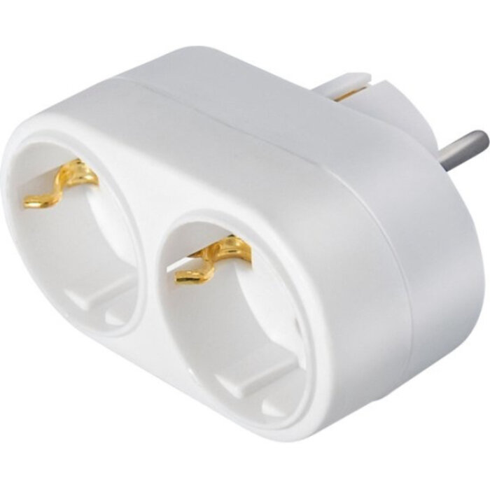 VB Extend Stopcontact splitter 2 voudig wit horizontaal met randaarde