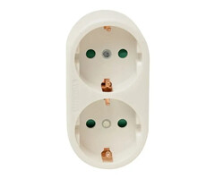 VB Extend Stopcontact splitter 2 voudig wit verticaal met randaarde - 41258