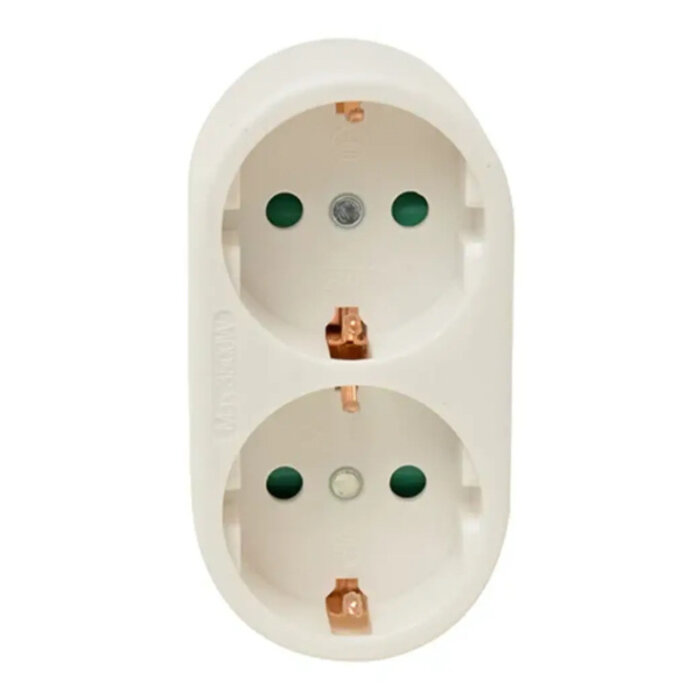 VB Extend Stopcontact splitter 2 voudig wit verticaal met randaarde - 41258