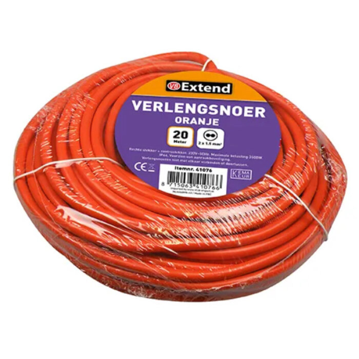 VB Extend VB Extend Verlengsnoer 20 meter 2x1.5mm H05VV-F + klep oranje - 41076