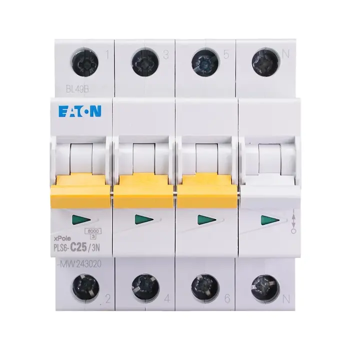 Eaton Eaton installatieautomaat C karakteristiek 25a 4P 3 beveiligd incl nul - 243020