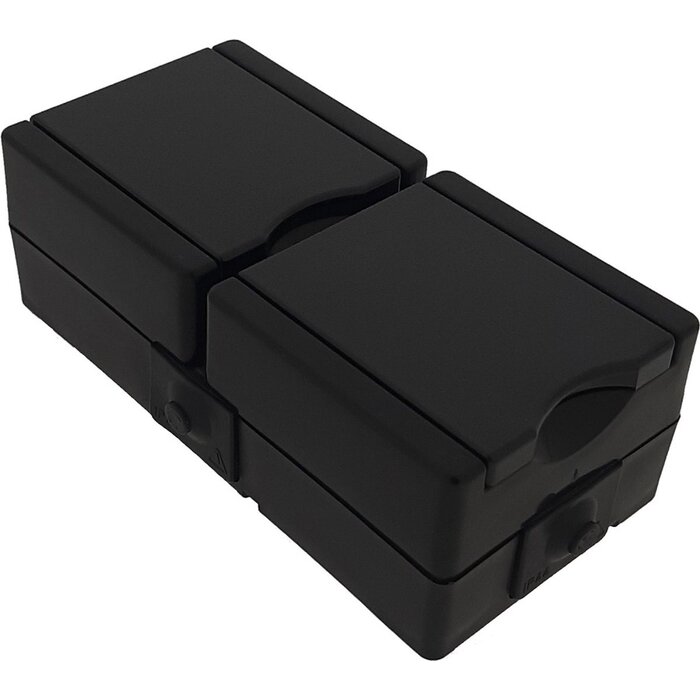 Kopp Kopp stopcontact 2-voudig met randaarde met klapdeksel IP44 verticaal - ProAQA zwart - 947505002