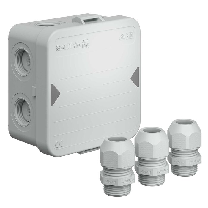Attema Attema Kabeldoos AK1 IP65 + 3 wartels - 2280