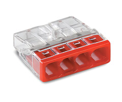 Wago Wago Lasklem 4 polig transparant rood 2273-204 (100 stuks)