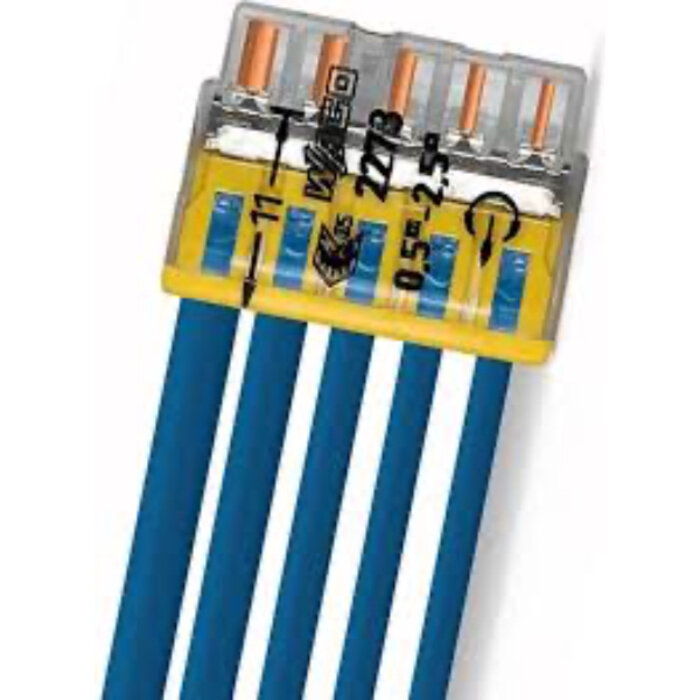 Wago Lasklem 5 polig transparant geel 2273-205 (10 stuks)